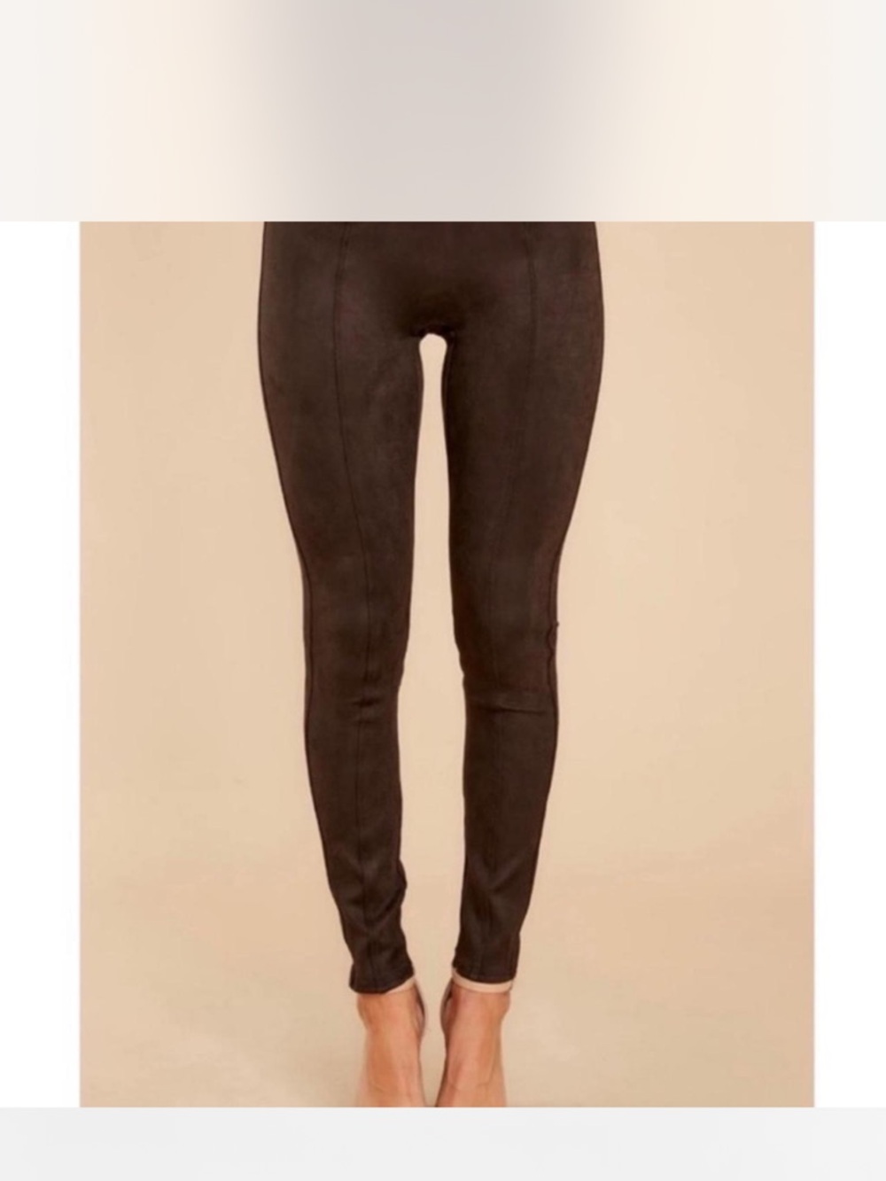 Spanx Faux-Suede Leggings - Chocolate